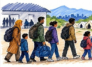 Asielzoekers, vluchtelingen en migratie Mensen in een opvangcentrum tijdens een asielprocedure in Nederland met aandacht voor vluchtelingen en migratiebeleid.