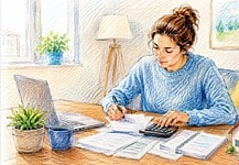 Huurtoeslag Nederland en veranderingen in 2026 Huurder bekijkt huurcontract en berekent huurtoeslag aan tafel met documenten, laptop en maandelijkse woonlasten.