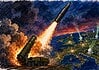 De Oresjnik-raket: techniek, afschrikking en geopolitieke betekenis Oresjnik-raket stijgt op vanaf een mobiele lanceerinstallatie terwijl Europese steden en militaire radarposten oplichten.